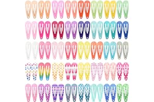 Funtopia 80 Pièces Barettes Cheveux Fille, 3cm Pince Cheveux Fille Bébé Enfant, Colorées Métal Snap Barette Accessoire Cheveux