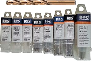WZ-GATZE HSS E Co5 Metallbohrer Edelstahl Bohrer Cobalt Spiralbohrer V2A 10er Pack BC Bitte Größe wählen!! (3,0 mm 10 Stück)