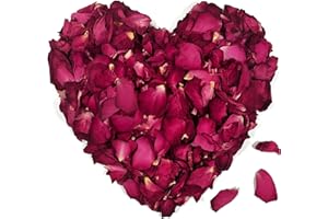 HXJDAM 60g-Pétales de roses séchées naturelles vraies fleurs séchées rouges pour bain de pieds, bain, Spa, papier de couleur de mariage, rendez - vous DIY, demande en mariage