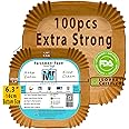 ((Extra Strong)) 100Pcs Air Fryer Liners, Disposable Paper Liner Mr.Jawdat's™, Square Parchment Paper for Baking Microwave, Baking Paper for Air Fryer ((Bottom size 16cm/6.3inch, Square))