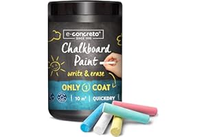 E-CONCRETO Tafelfarbe 1L Schwarz + Kreide | Tafellack | Schultafellack