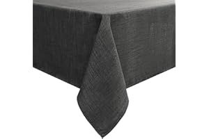 ‎SMIRY smiry Leinenoptik Tischdecke Abwaschbar Lotuseffekt Eckig 100 x 140 cm Tischtuch Leinendecke Wasserabweisend Tafeldecke Tischwäsche Fleckschutz, Dunkelgrau