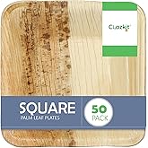 Clazkit 50 Pack Areca Square Deep Bowl| Like Wooden Bamboo | Eco Friendly, Biodegradable, Use and Throw Small Dona | for Serving Pasta, Soup & Snacks 