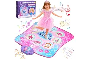 Leapio Dance Mat for Girls with 9 Light-Up Buttons, Mermaid Dance Mat Featuring 8 Games & 3 Speeds, Dance Pad with Built-in Music, Standby Mode, Adjustable Volume, Birthday Gifts for 3-12 Girls
