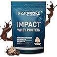 NAKPRO Impact Whey Protein 1kg | Isolate & Concentrate | 24g Protein & 4.9g BCAA | With Digestive Enzymes for better Absorption | NABL Lab Tested 100% Authentic Supplement Powder - Chocolate Cream Fl