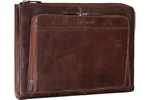 STILORD 'Dillon' Carpeta Portafolio Cuero Bolsa de Portátil 13,3' Carpeta Portadocumentos A4 Cartera Maletín de Piel Funda Organizador Piel Auténtica