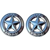 Texas Edition Chrome & Red Emblems - 3-Pack Universal Stick-On Badges For Trucks & SUVs