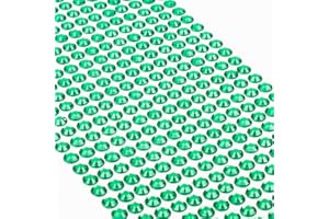 Movoja Dunkelgrüne Strasssteine - runde Glitzersteine 504 Stück 6 mm selbstklebend zum Verzieren und Basteln | Schmucksteine zum aufkleben | Steinchen Dekosteine Bastelsteine Dunkelgrün