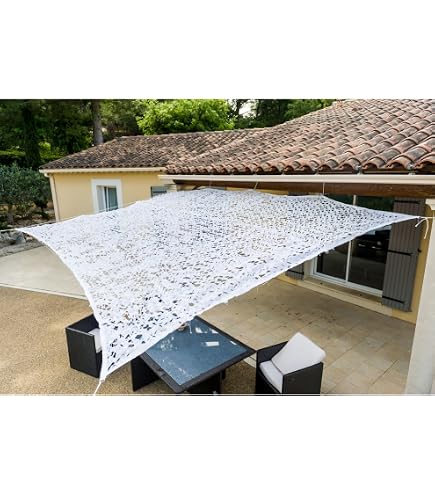 Voile D' Ombrage Voile D'Ombrage Rectangulaire 4x6m IDMarket - Design Camouflage Blanc | Terrasse, Jardin Filet Camouflage Voile D' Ombrage Voile D'Ombrage Rectangulaire 4x6m IDMarket - Design Camouflage Blanc | Terrasse, Jardin Filet Camouflage