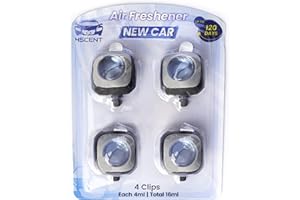 4SCENT Car Air Fresheners Vent Clip | Perfect Scented Car Accessories for Men and Women | Essential Car Odor Eliminator | Long-Lasting Fragrance up to 120 Days | 4 count 4 ml Each | New Car
