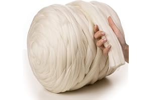 MeriWoolArt Pelote laine merinos 100%, 4-5cm Fil de laine pour feutrage, Laine à feutrer, DIY Cadeau de couverture épaisse en laine doux, Grosse laine à tricoter pelote