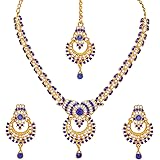 Atasi International Gold Plated Lovely Diamond Necklace Jewellery Set for Women