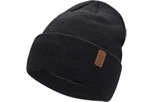 Bequemer Laden Femme Homme Hiver Chaud Bonnet Tricot Slouchy Casquette Crâne avec Doublure Polaire