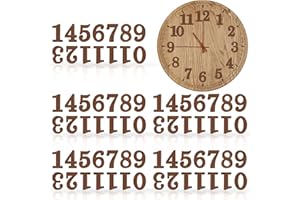 Jetec 75 Piezas de Números de Madera en 5 Juegos, Números de Reloj Árabe de Madera con Adhesivo para Decoración de Bricolaje de Reloj (Color Retro)