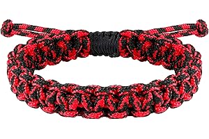 JENDEAR SHINE Bracciale da Uomo in Corda Nautica, Bracciale in Filo di Paracord Intrecciato a Mano, Bracciale da Surf Esterno Regolabile Impermeabile.