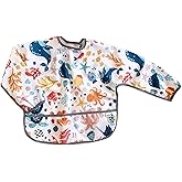 yorni Seaworld, Liquid Proof, Pocketed, Machine Washable, Long Sleeve Baby Bib