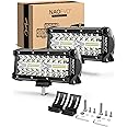 7inch LED Light Bar 2pcs 240W Offroad Driving Lights LED Pods Spot Flood Combo Beam Fog lights Waterproof Led Work Lights for UTV ATV Jeep Truck Boat