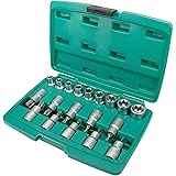 1/2 Zoll Steckschlüsselsatz 19tlg für TORX Schrauben aus Chrom-Vanadium Stahl von WIESEMANN 1893 I Für Außen-Torx Schrauben I