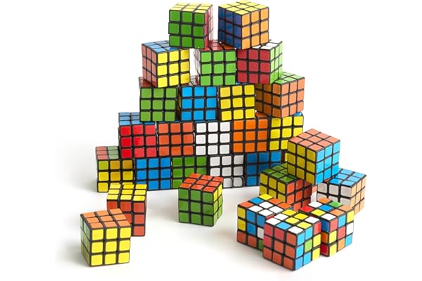 THE TWIDDLERS - 30 Jouets Fidget Puzzle Cube de Vitesse, 3x3 - Parfait comme Mini Jeux pour remplir Les Sacs de fête pour Les Enfants, Casse-tête Multipack Classroom Rewards Prizes - 3cm