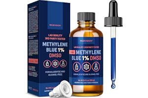 WoldoHealth DMSO 10% med metylénblå 1% - 100 ml glasflaska med pipett, fri från formaldehyd, alkoholfri, lab-testad lösning