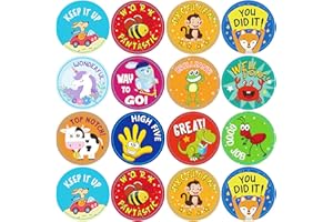 SK SUPKER 1008 Teacher Stickers for Students, 28 Sheets Motivational Reward Stickers for Kids Teachers Home Classroom, Teacher Classroom Stickers, Good Job Stickers for Kids, Potty Training Stickers