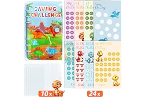 WENMTHG Mini Money Saving Challenge Binder with Cash Envelopes 24 Money Saving Trackers, A6 Saving Binder for Small Budget Planner, Pocket Money Saving Binder Gift for Kids Children to Encourage Saving Habits