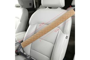 HIGHNESSHWOO Weiche Auto-Sicherheitsgurtbezüge für Erwachsene, Kinder, Frauen und Männer, Sicherheitsgurt-Kissenbezug, Gurtpolster, Schutzpolster für SUV, Schulterpolster für auto-Innenzubehör, 1 Stück Beige, 40cm