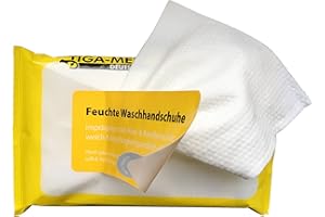 TIGA-MED Gants de toilette humides | 1 paquet = 8 pièces | imprégnés d'aloe vera | Gants de toilette jetables jetables