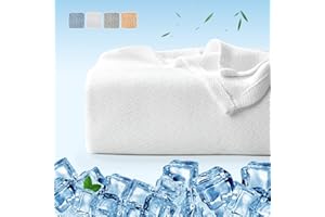 Luxear Coperta Letto Estiva Fresca 100% Fibra di Bambù 150 * 200cm, Arc-Chill® Coperta Estiva in Fibra di Raffreddamento Giapponese Q-MAX>0,3 Traspirante Morbido, Anti Statico, Allevia Sudore-Bianco