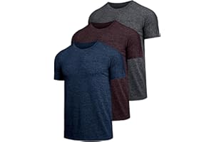 Teesmen 3 Pack Men's Quick Drying Shortsleeve Light and Breathable Sports T-Shirt Gym Wicking T Shirt