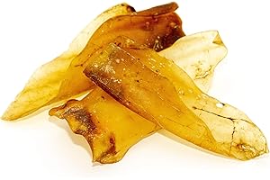 Warnick´s Tierfutterservice - Hundesnack – Kalbsohren – 150 Stück – luftgetrocknet & naturbelassen – fettarm – Zahnpflege & Kauspaß – ohne Zusätze (Rinderohren ohne Muschel)