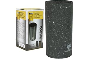 KARL HAUSMANN Ceppo Coltelli da Cucina - 22x11 cm - Portacoltelli da Cucina con Setole in Plastica Rimovibili - Universale Plastica Porta per Coltelli Vuoto - Antiscivolo e Salvaspazio - Grigio Marmo