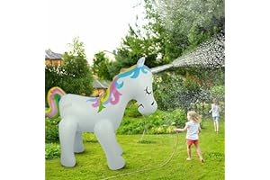 Float Joy Aufblasbare Einhorn Sprinkler Wasser Spielzeug für Kinder Outdoor Sommer Hof und im Freien Spielen Kinder und Erwachsene Sommer Party Favorit