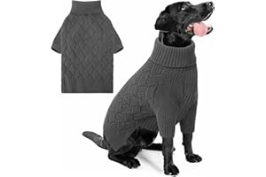 AOFITEE Pull Grande Taille pour Chien, Pull de Noël à Col Roulé Tricot Gros Chien, Sweater Epais et Chaud Noel Chiens avec Manches, Vêtement pour Chiens Grande Taille pour Labrador, Golden Retriever