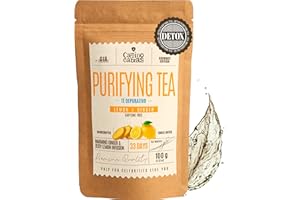 CAMINO DE CABRAS Thé Detox - Tisane Gingembre Citron - Contre Retention D'eau Drainant Puissant - Diurétique - Digestion - Immunité - Thé Vert, Ortie & Pissenlit – Infusion Naturelle 100g