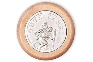 Fritz Cox Automedaille Christophorus auf Holz