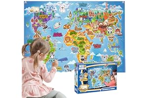 PARTY TOWN Big Minds - Descubre El Mundo En Español | Felpa de Fieltro | Juegos Educativos Niños 4 Años Panel Fieltro 91x66cm | Juguetes Niños 5 Años 48 Figuras | Juguetes Montessori | Panel Montessori 4 Años