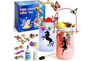 WOLY LIFE Fee Laternen-Bastelset - DIY Einmachglas Nachtlicht - Kunst und Handwerk für Kinder im Alter von 6 7 8 9 10+ - Tolles Geschenk für Kinderzimmer, Hof, Party, Schule und Gartendekoration Kunstprojekt