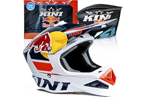 Kini Red Bull Motocross Helm Herren [Premium] Geprüfter Motorradhelm für Renneinsatz - Crosshelm als Enduro Helm Downhill Helm einsetzbar - Motocross Helm Brillenträger geeignet