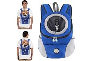 PETCUTE Hundetragerucksack,Verstellbarer Haustier Rucksack für Kleine Hunde und Katzen,Gepolsterter Schultergurt,Wasserdichter Boden,Atmungsaktiv,Haustier-Fronttasche mit Sicherheitshaken,zum Wandern