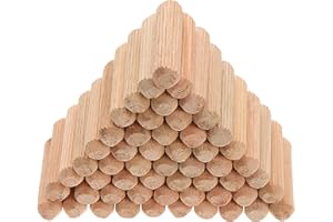 Faankiton 400Pcs 10x40mm Wooden DowelsWooden Dowels Grooved Plugs for Furniture Craft Projects DIY Hobbyists