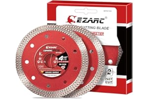 EZARC 115mm Diamond Cutting Discs, Super Thin Fast Diamond Saw Accessory for Angle Grinder, 115mm Cutting Wheel for Porcelain, Granite, Marble, Tiles and Ceramics (2-Pack)
