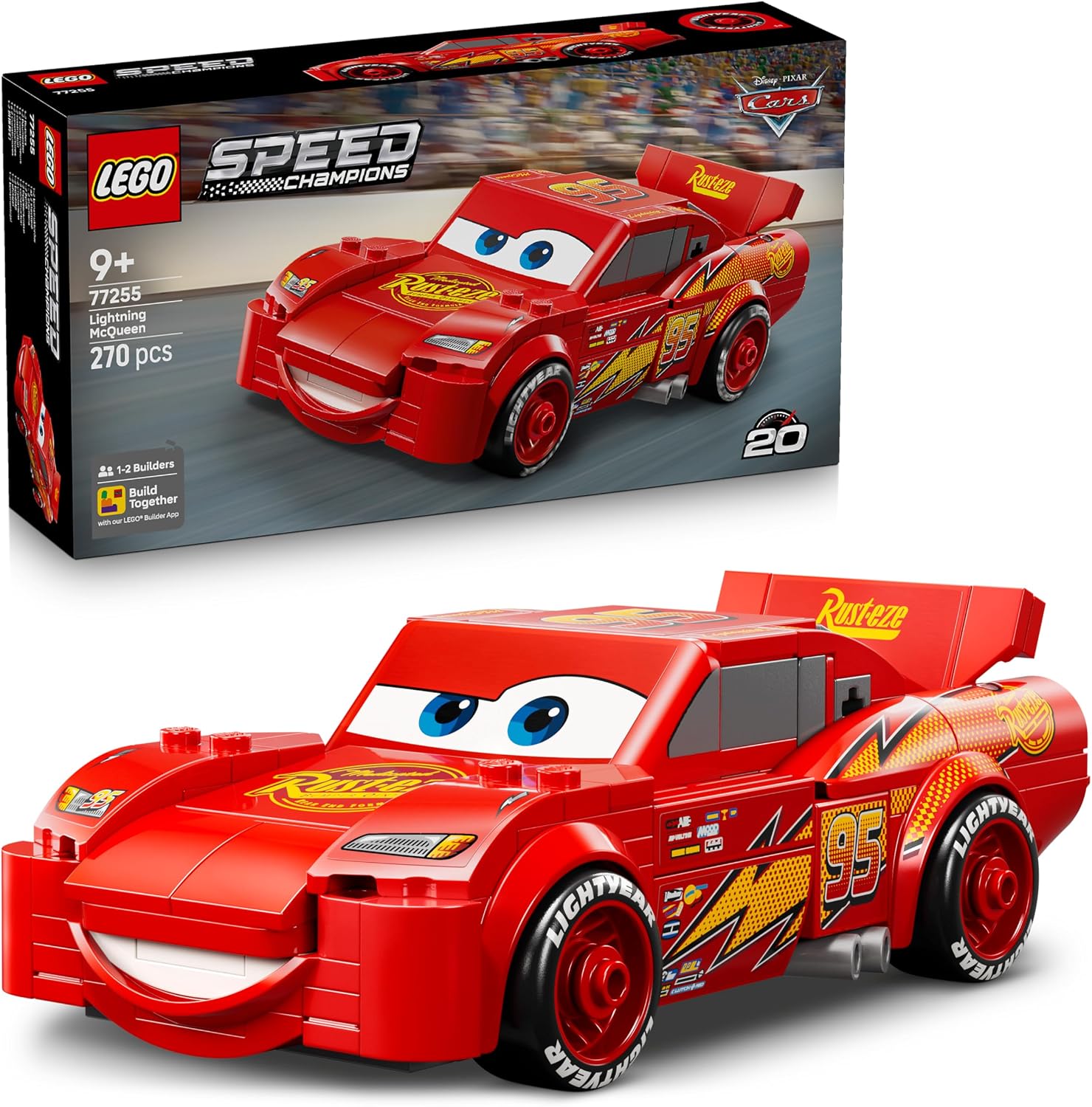 LEGO Speed Champions | Flash McQueen - Jouet Voiture de Course - Maquette Collector - Cadeau Disney pour Garçon ou Fille dès 9 ans & Fans du Film Cars de Pixar 77255