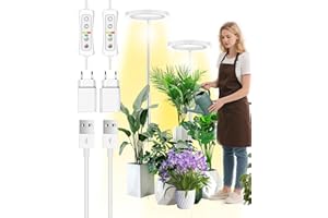 beautiebeam Wachstumslampe für Zimmerpflanzen, LED Grow Light Full Spectrum, höhenverstellbar, automatischer Timer, niedrige Sicherheitsspannung 5V, ideal für große Lichtpflanzen