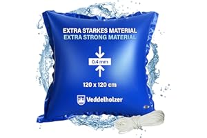 Veddelholzer XXL 120 x 120 cm Luftkissen Rund inkl. 4 m Seil Poolkissen zur Poolabdeckung. Perfektes Zubehör Wintermittel zur Pool Überdachung, Abdeckung im Winter und bei schlechtem Wetter