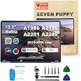 seven puppy Screen Replacement for MacBook Pro A1989 A2159 A2289 A2251 2018 2019 2020 year 13.3" Retina LCD Display Assembly EMC 3214 3358 3301 3456 3348 2560x1600 (Space Grey)