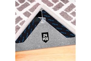 banpa Rug Gripper, 24pcs Anti Slip Rug Gripper for Laminate, Wooden and Hard Floors, Reusable Carpet Grippers and Multipurpose Carpet Tape, Non Slip Rug Underlay for all Types and Sizes of Rugs