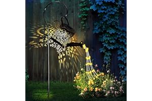 NEIOAAS Watering Can Lights, Solar LED Lantern Outdoor Fairy Light Hanging Waterproof,Decorative Retro Metal Solar Shower Lights for Garden Table Patio Yard Pathway Walkway(with Bracket)