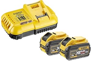 DeWalt Kit de démarrage"Flex V DCB 118 x2, dcb118 x 2 Lot de 2 batteries 54 V/9,0ah, 1 QW DCB118X2-QW Noir/Jaune