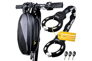 AMZLOCK Candado Patinete Electrico, Antirrobo Patinete Electrico de 8mm, Cadena Bicicleta con Llave y Bolsa, Candado Antirrobo para Scooters/Patinete Eléctricas/Bicicletas